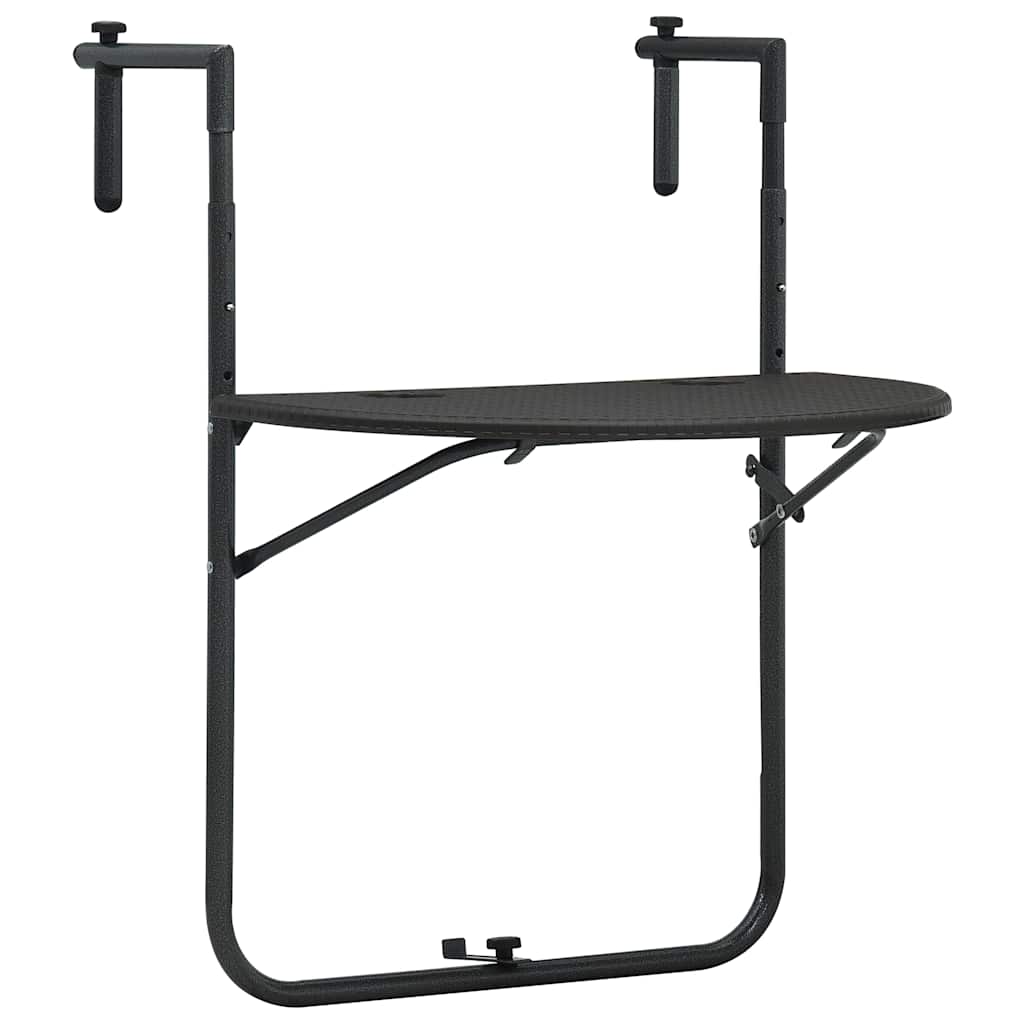 vidaXL Balkon-Hängetisch Weiß 60x64x83,5 cm Kunststoff Rattan-Optik