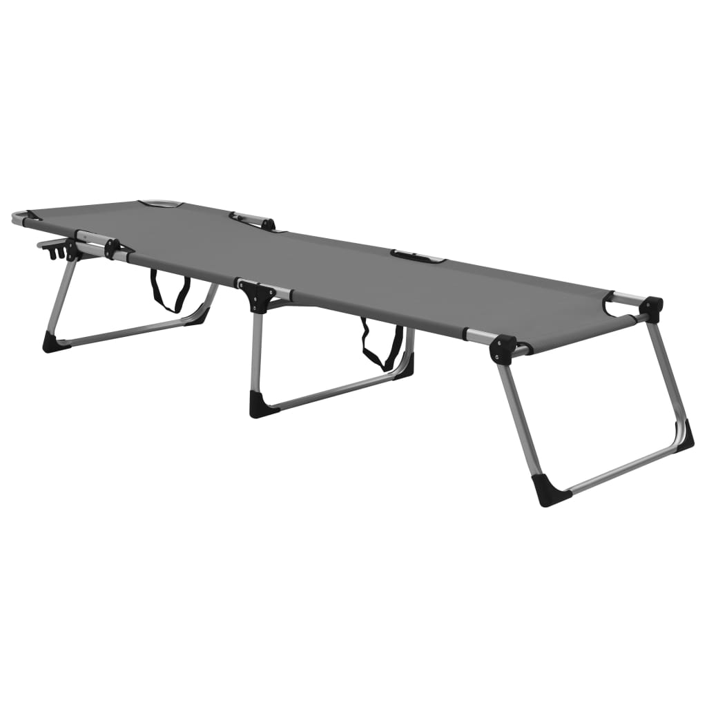 vidaXL Senioren-Sonnenliege Extra Hoch Klappbar Grau Aluminium