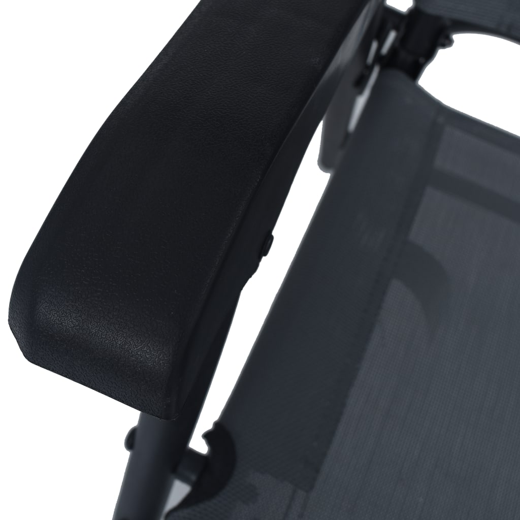 vidaXL Klappbare Gartenstühle 2 Stk. Textilene Grau