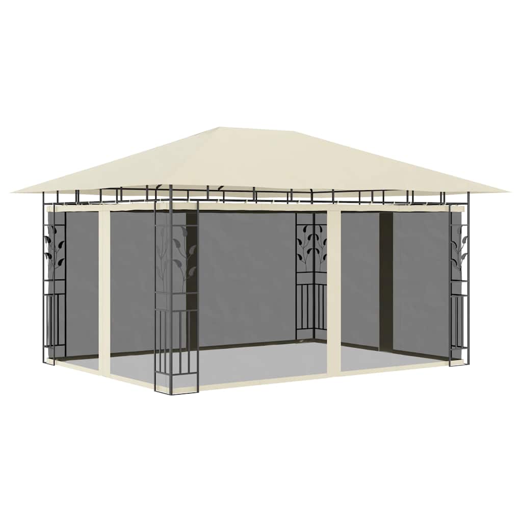 vidaXL Pavillon mit Moskitonetz 3x3x2,73 m Taupe 180 g/m²