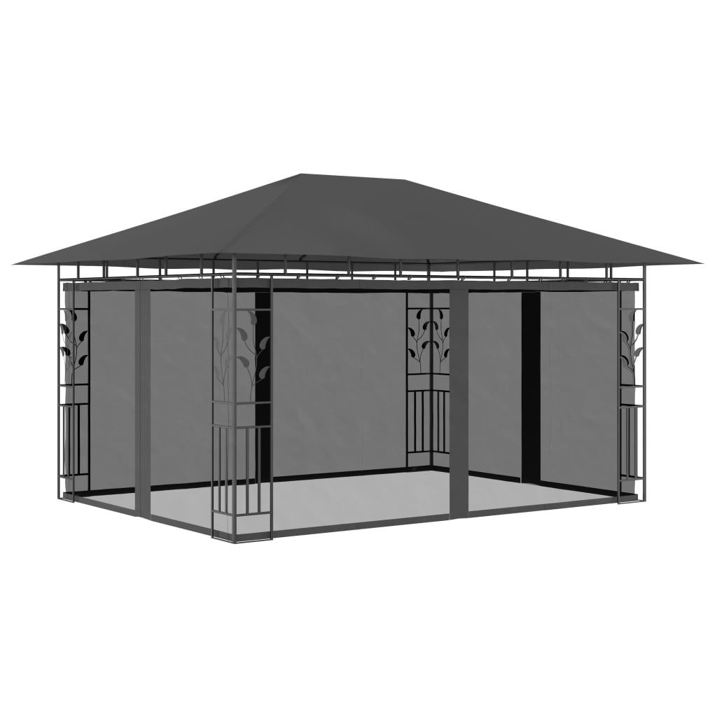 vidaXL Pavillon mit Moskitonetz 3x3x2,73 m Taupe 180 g/m²