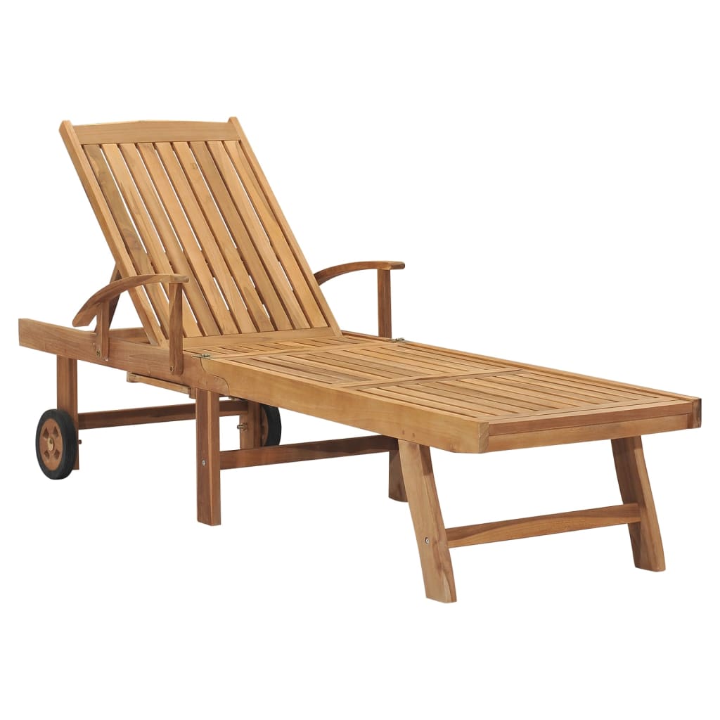 vidaXL Sonnenliegen 2 Stk. mit Tisch Massivholz Teak