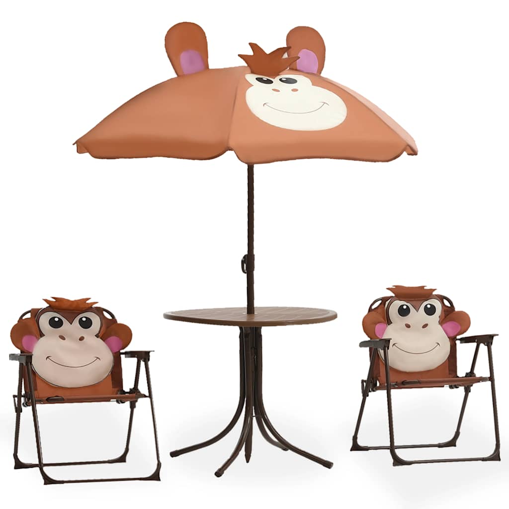vidaXL 3-tlg. Garten-Bistro-Set für Kinder mit Sonnenschirm Rot