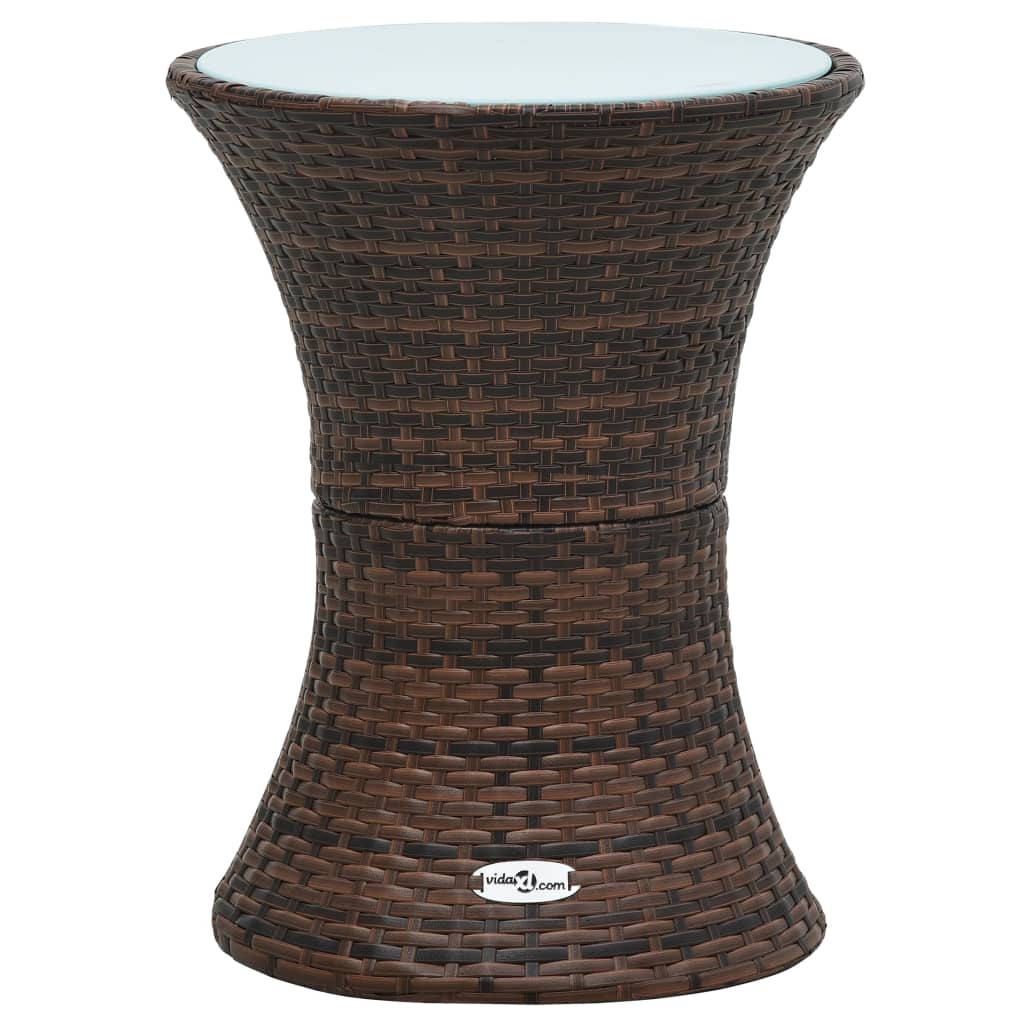 vidaXL Garten-Beistelltisch Trommelform Schwarz Poly Rattan