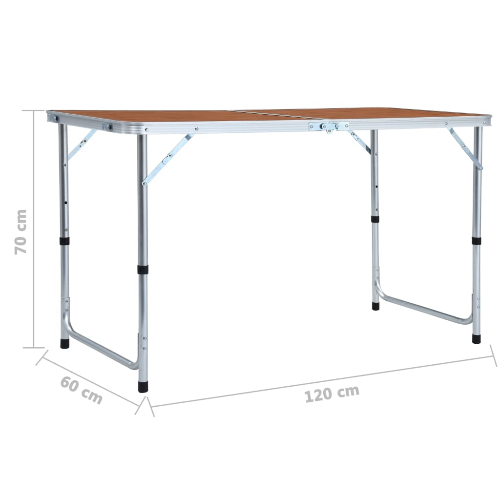 vidaXL Klappbarer Campingtisch Aluminium 120 x 60 cm