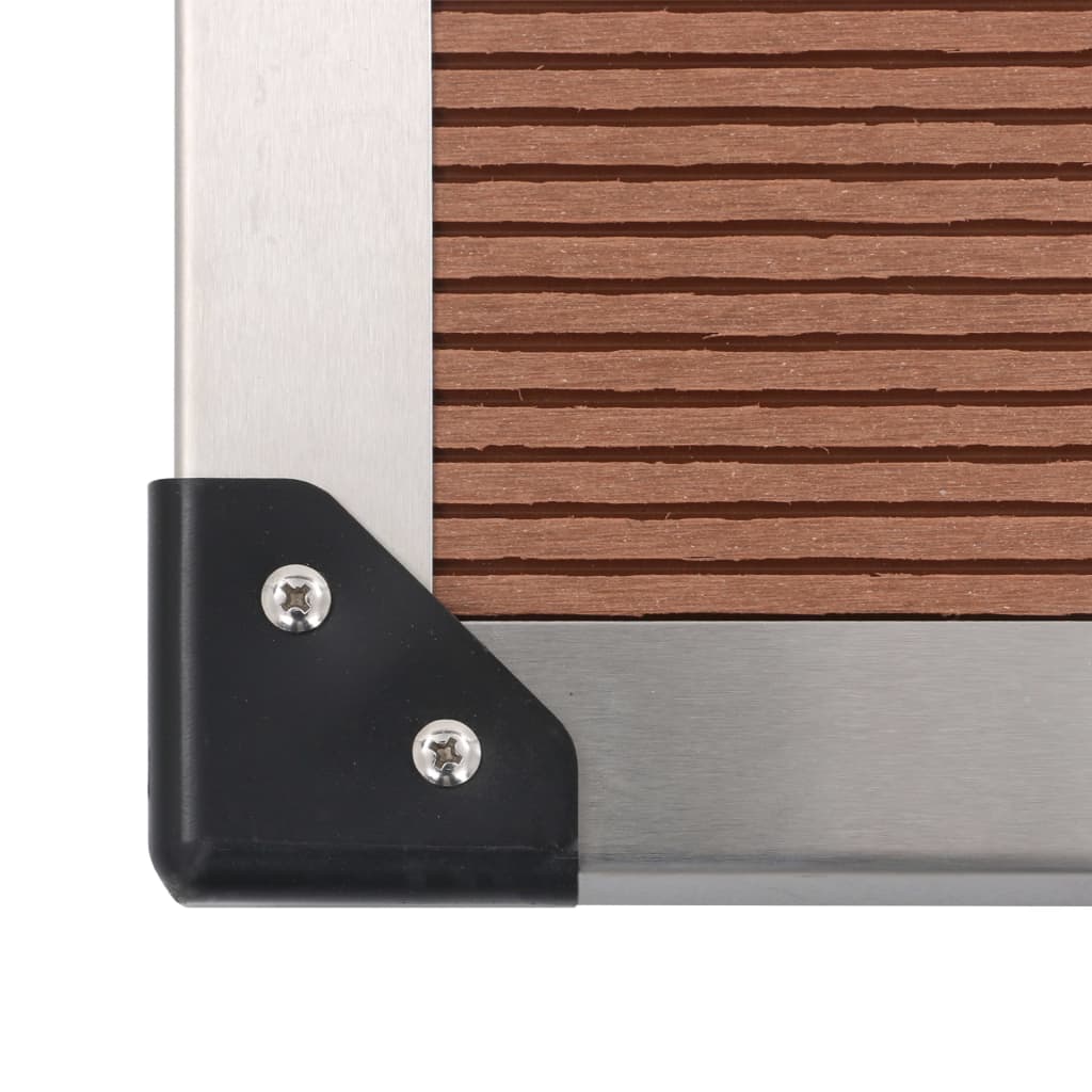 vidaXL Garten-Duschwanne WPC Edelstahl 80 x 62 cm Braun