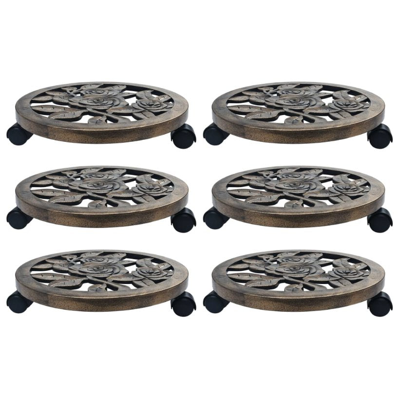 vidaXL Pflanzenroller 6 Stk. Bronze 30 cm Kunststoff