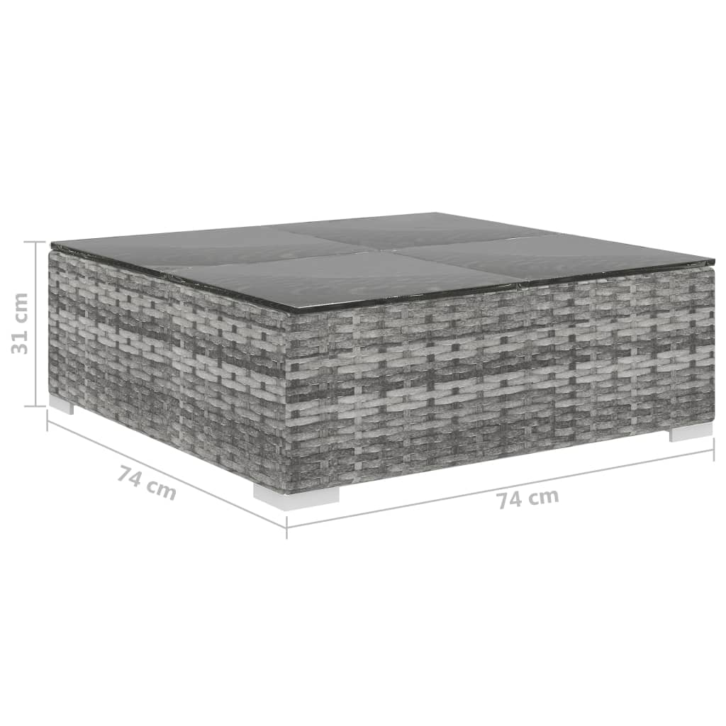 vidaXL 10-tlg. Garten-Lounge-Set mit Auflagen Poly Rattan Grau