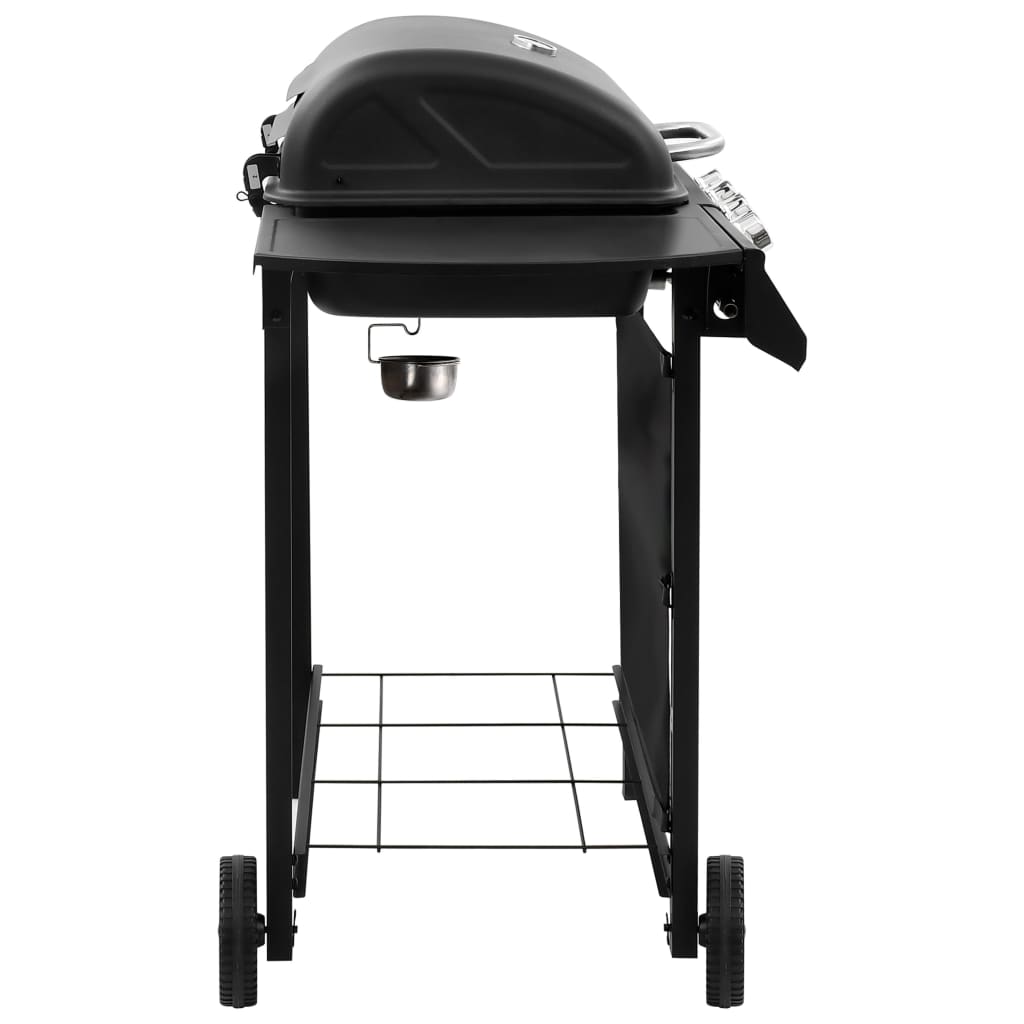 vidaXL Gasgrill mit 4 Flammen Schwarz