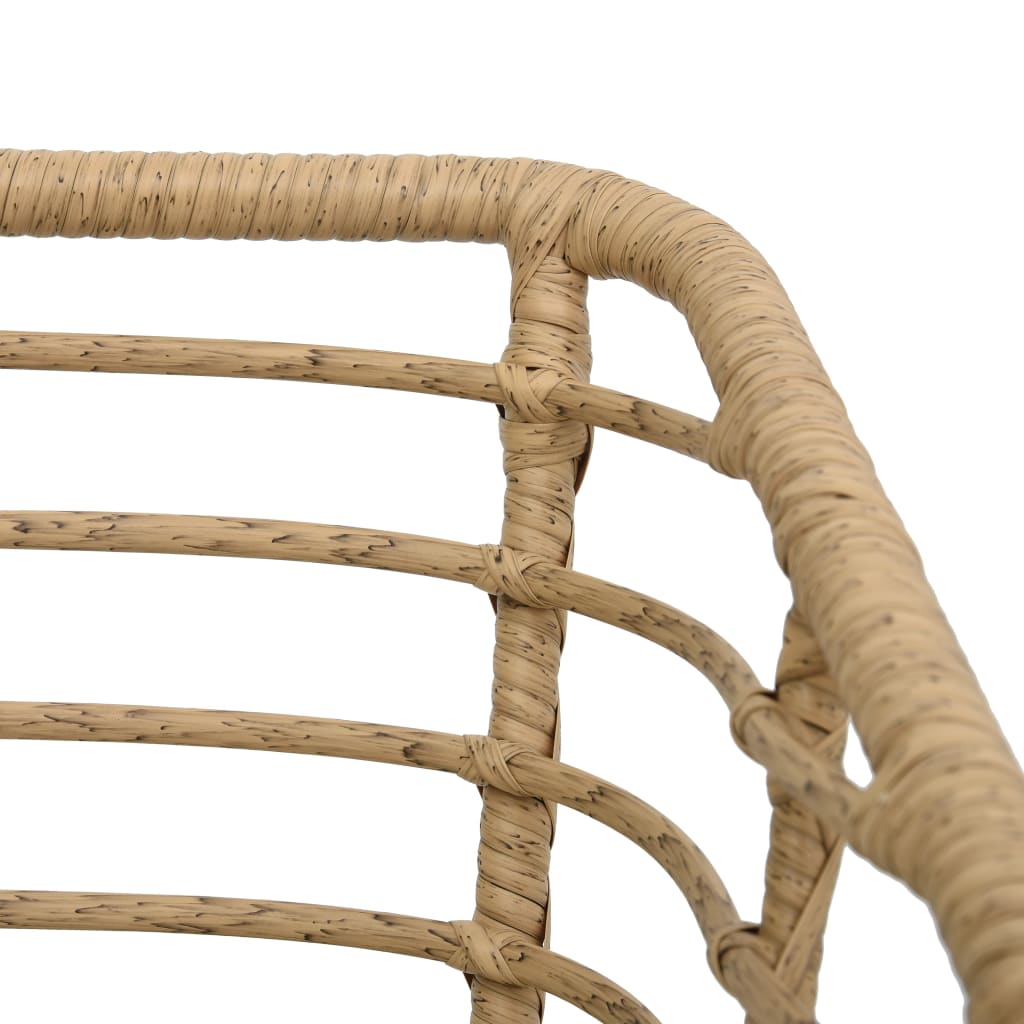 vidaXL Gartenstühle 2 Stk. mit Auflagen Poly Rattan Eiche