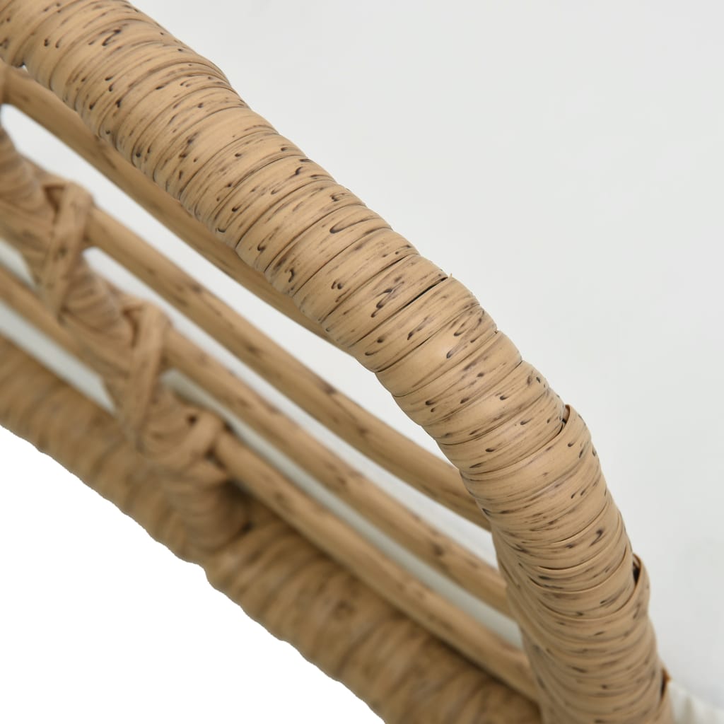 vidaXL Gartenstühle 2 Stk. mit Auflagen Poly Rattan Eiche