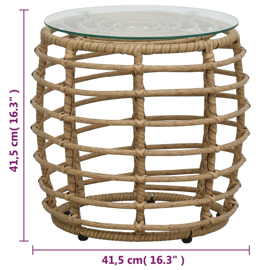 vidaXL 3-tlg. Bistro-Set Poly Rattan Eiche