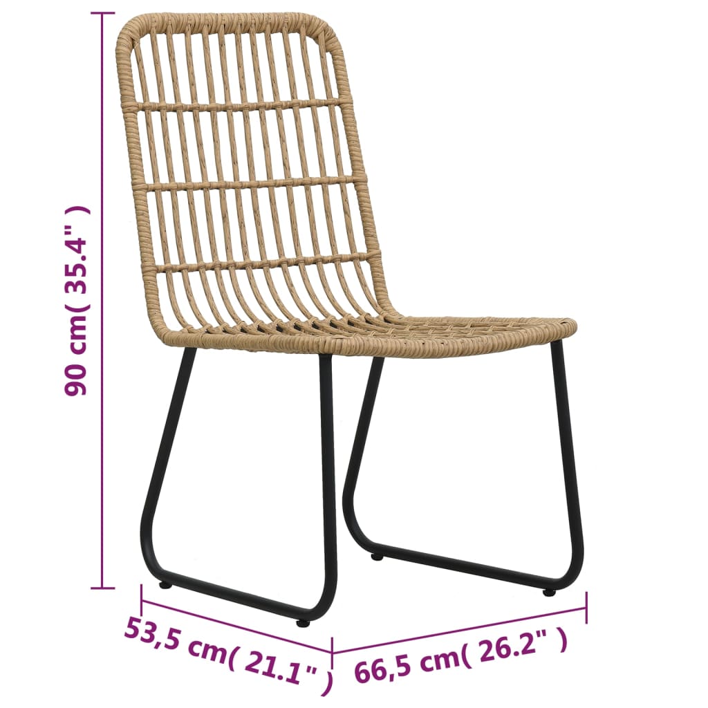vidaXL 3-tlg. Bistro-Set Poly Rattan Eiche