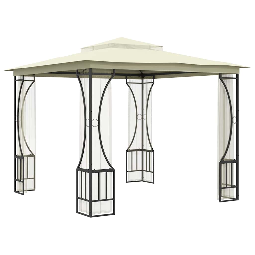 vidaXL Pavillon mit Netz 300x300x265 cm Creme