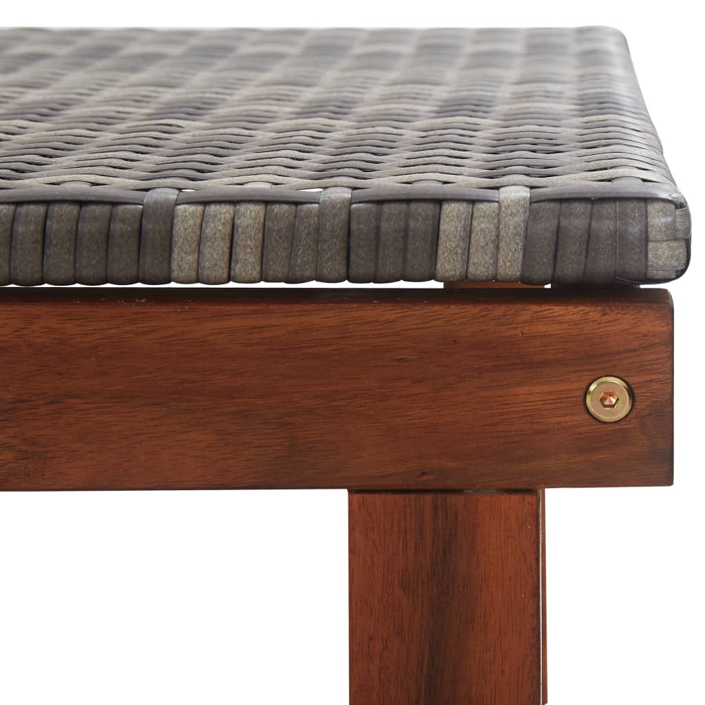 vidaXL Sonnenliege Poly Rattan und Massivholz Akazie Grau