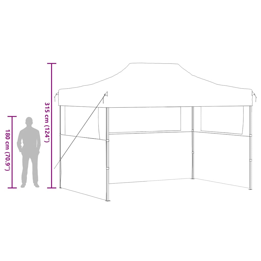 vidaXL Profi-Partyzelt Faltbar mit 3 Seitenwänden 3×4m Stahl Blau