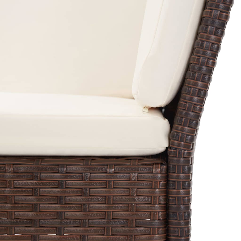 vidaXL 6-tlg. Garten-Lounge-Set mit Auflagen Poly Rattan Braun