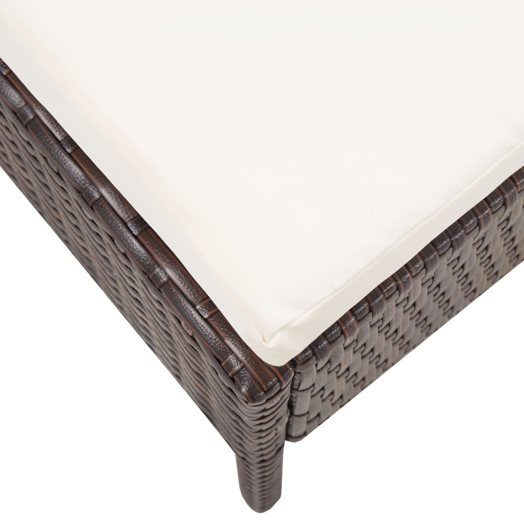 vidaXL 5-tlg. Garten-Sofagarnitur mit Auflagen Poly Rattan Braun