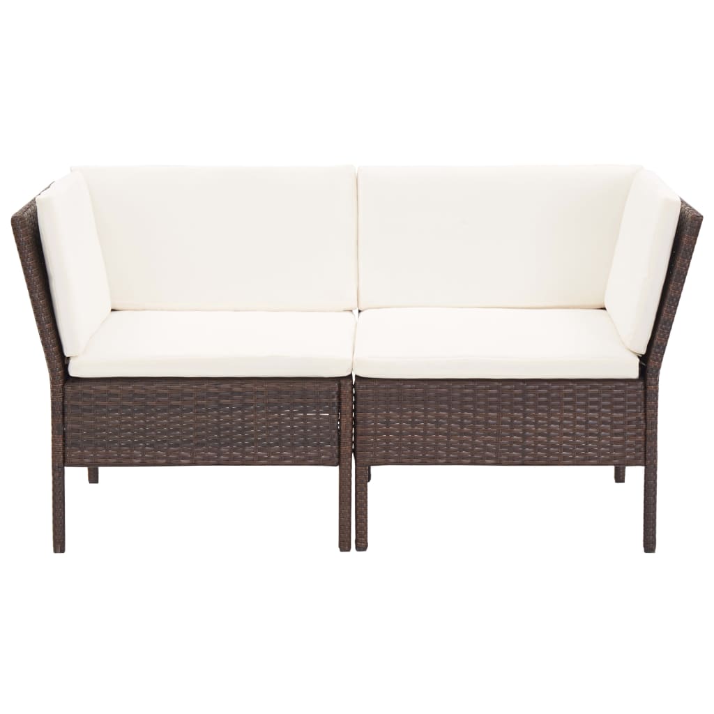 vidaXL 6-tlg. Garten-Lounge-Set mit Auflagen Poly Rattan Braun