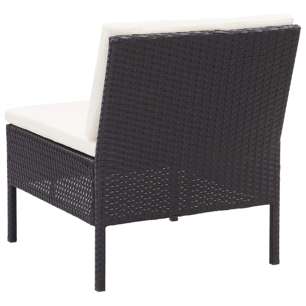 vidaXL 8-tlg. Garten-Lounge-Set mit Auflagen Poly Rattan Schwarz
