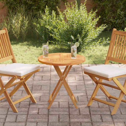 vidaXL Tischplatte Massivholz Teak Rund 2,5 cm 40 cm