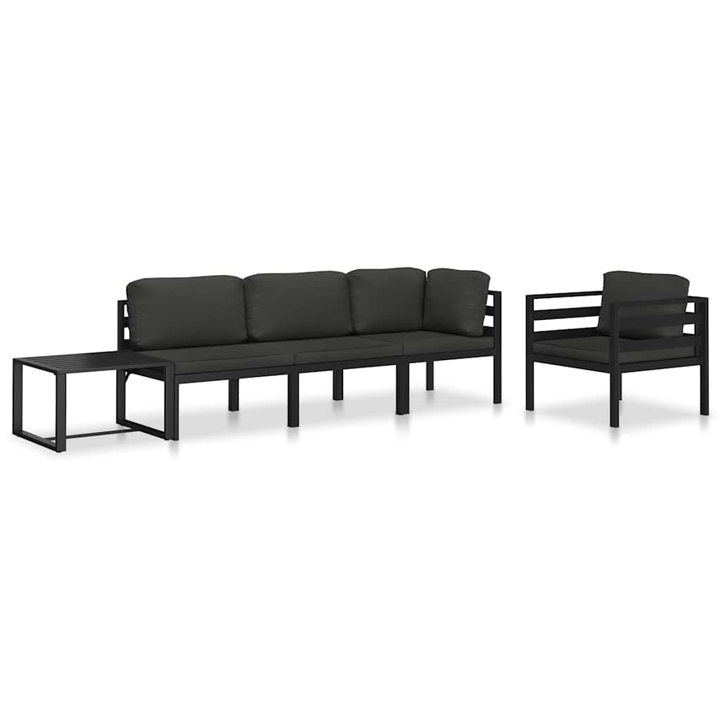 vidaXL Modular-Sofa-Eckteil 1 Stk. mit Kissen Aluminium Anthrazit