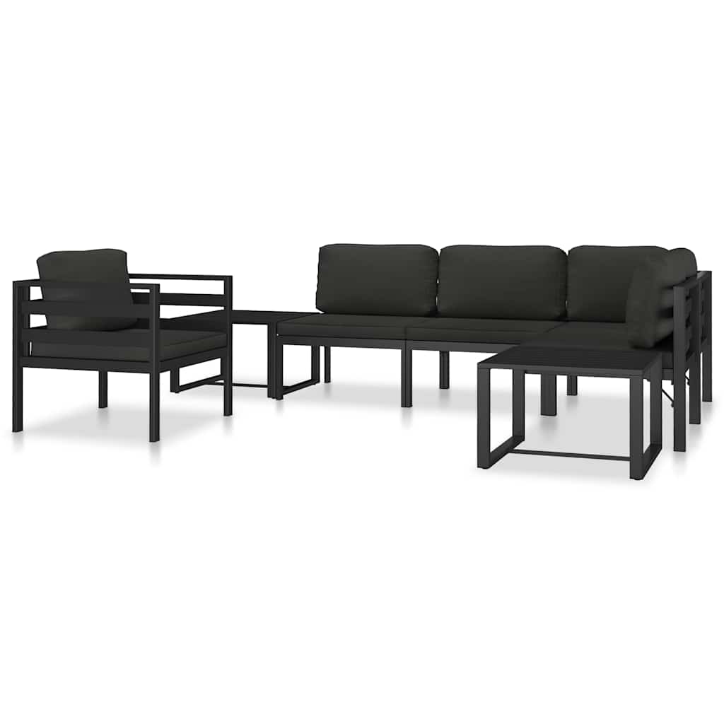vidaXL Modular-Sofa-Eckteil 1 Stk. mit Kissen Aluminium Anthrazit