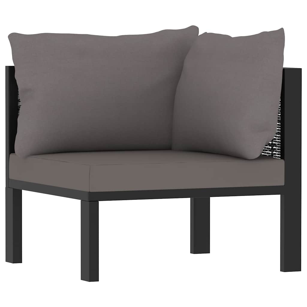 vidaXL Sofa-Eckelement mit Rechter Armlehne Poly Rattan Anthrazit