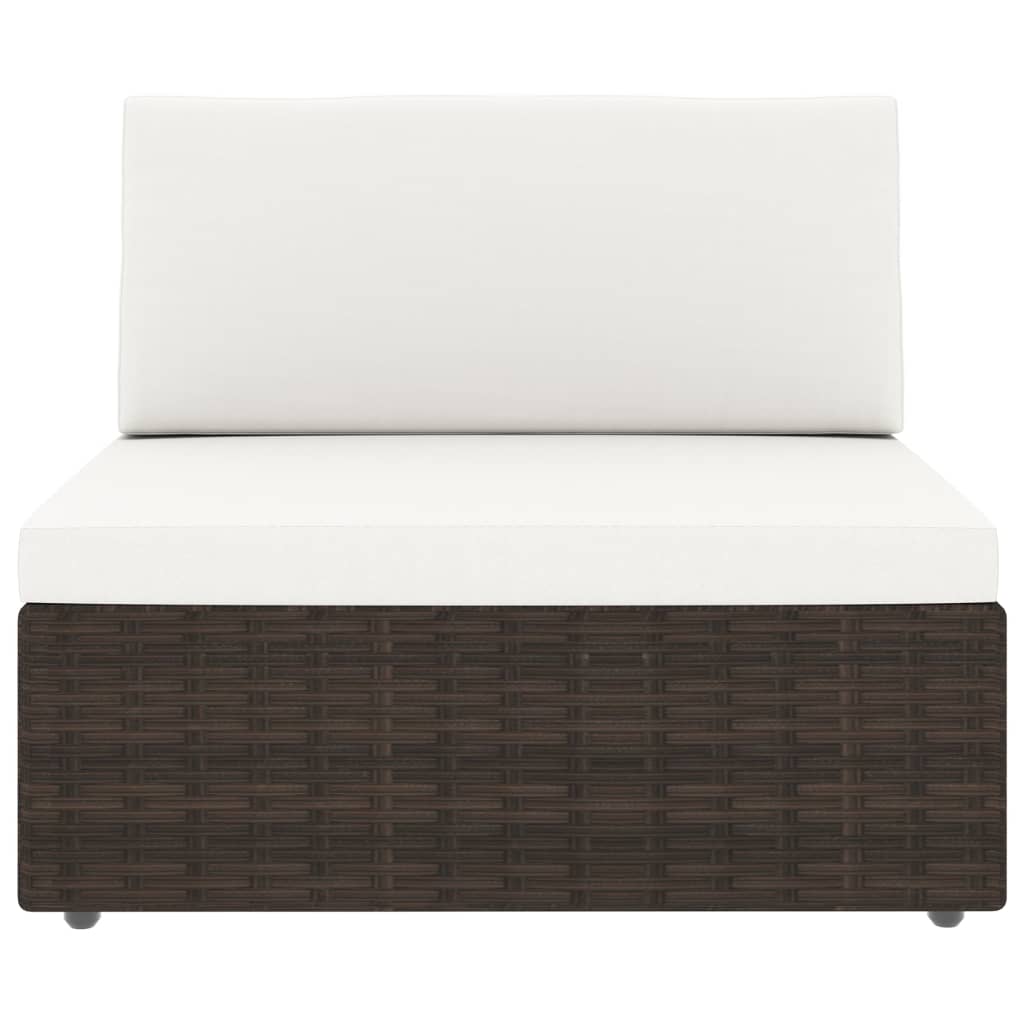 vidaXL Modulares Mittelsofa Poly Rattan Schwarz