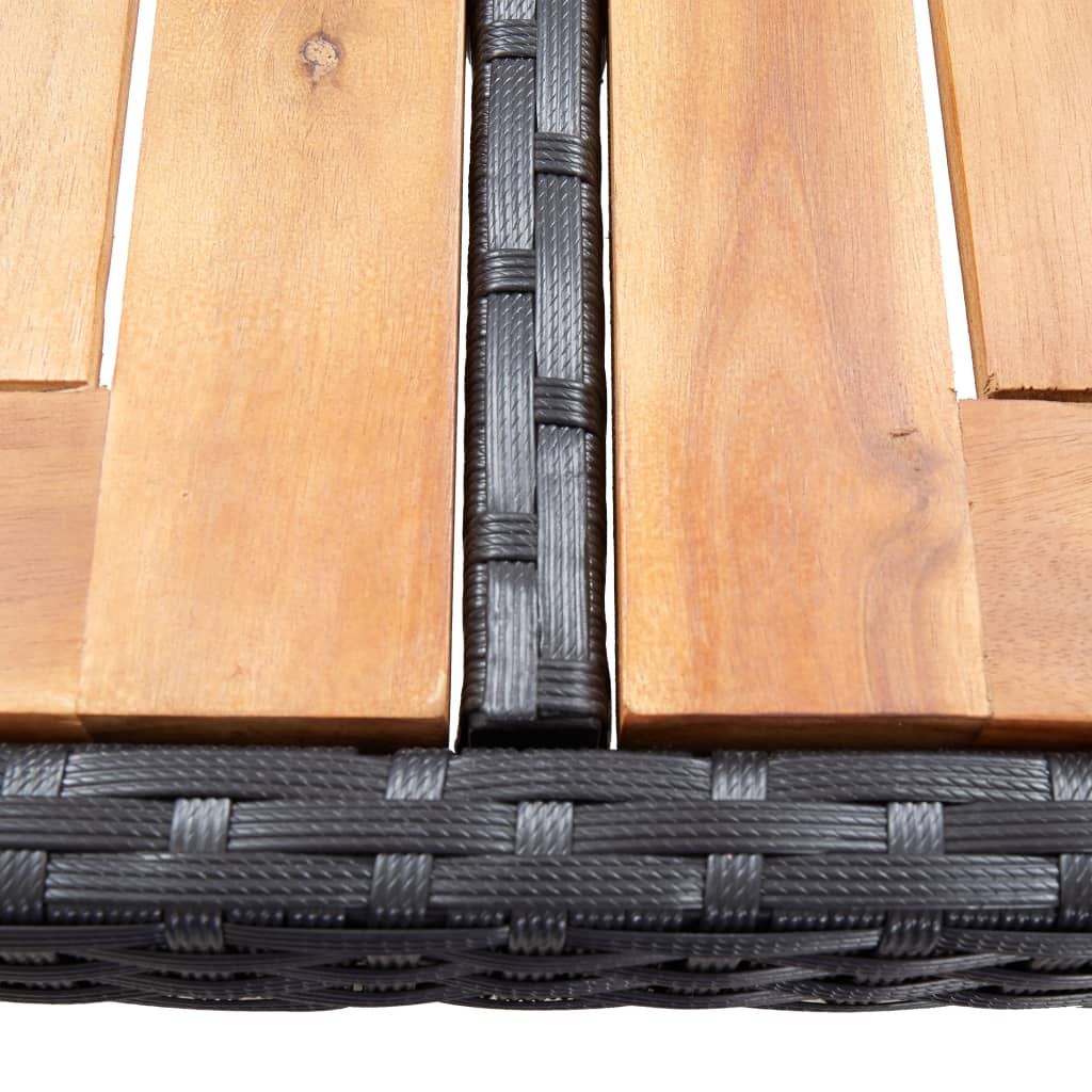 vidaXL 7-tlg. Gartenbar-Set mit Kissen Poly-Rattan Schwarz