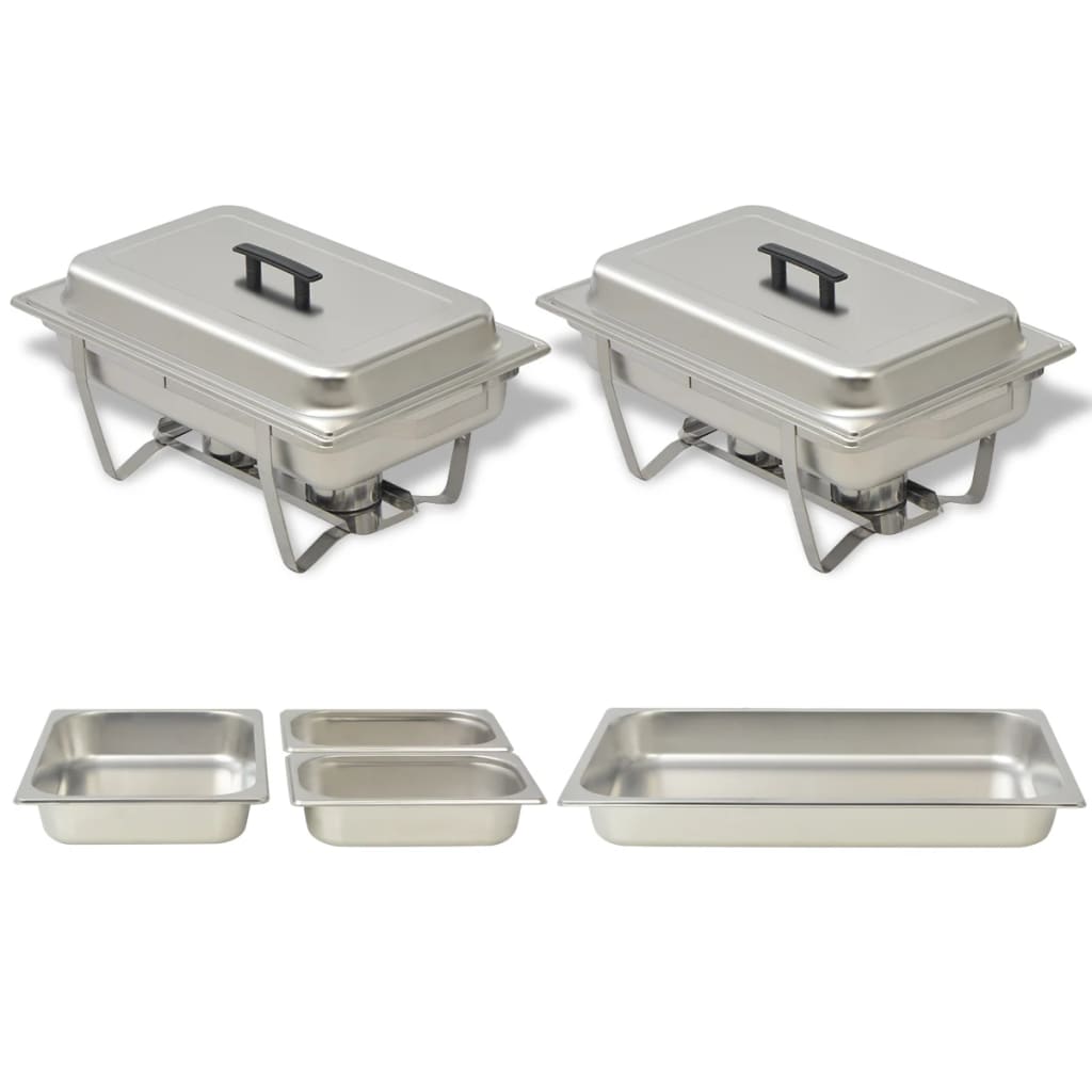 vidaXL Chafing Dish Set 2-tlg. Edelstahl