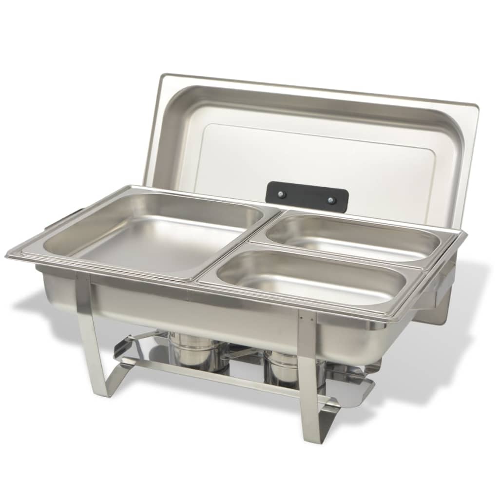 vidaXL Chafing Dish Set 2-tlg. Edelstahl