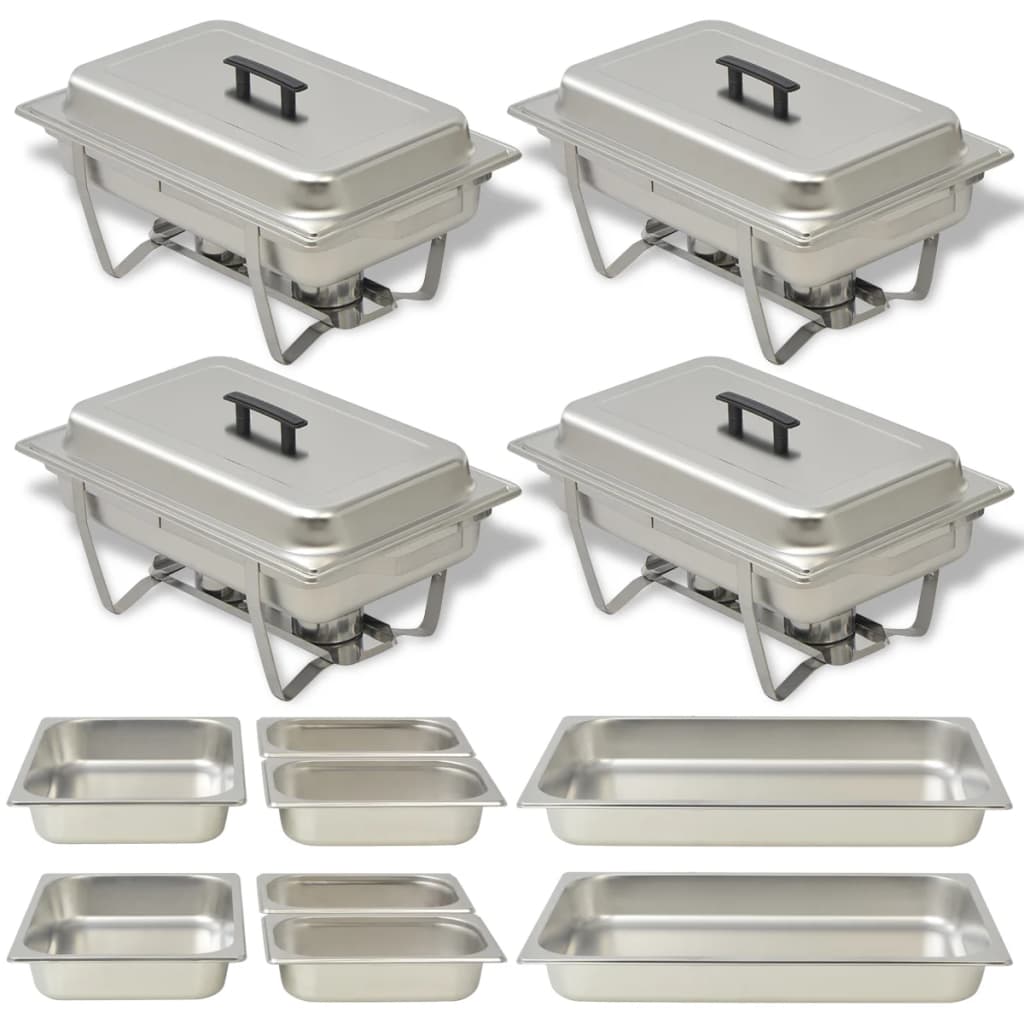 vidaXL Chafing Dish Set 2-tlg. Edelstahl