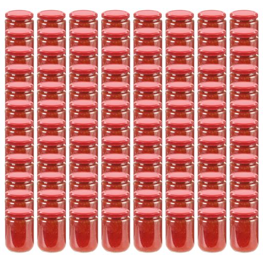vidaXL Marmeladengläser mit Weißem/Rotem Deckel 48 Stk. 230 ml