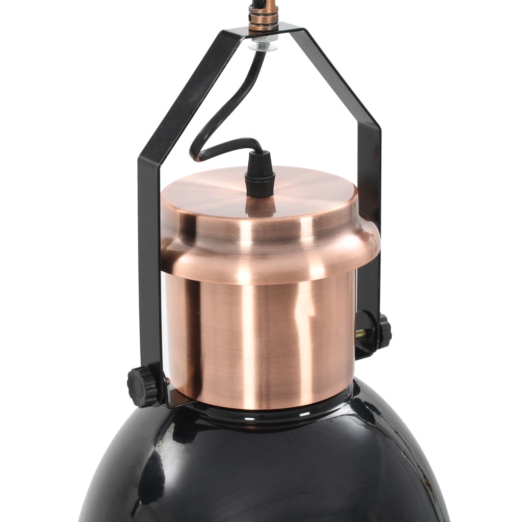 vidaXL Deckenlampe 2 Stk. Schwarz Rund E27