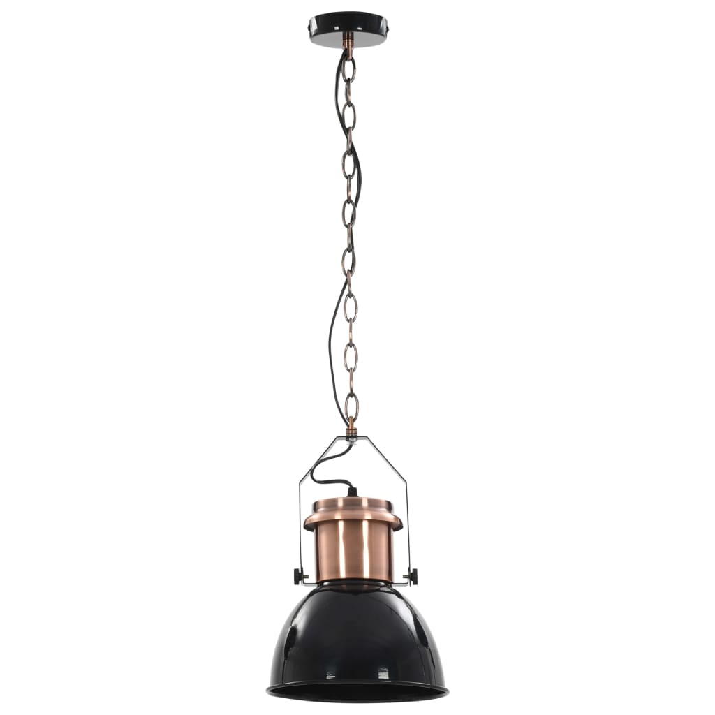 vidaXL Deckenlampe 2 Stk. Schwarz Rund E27