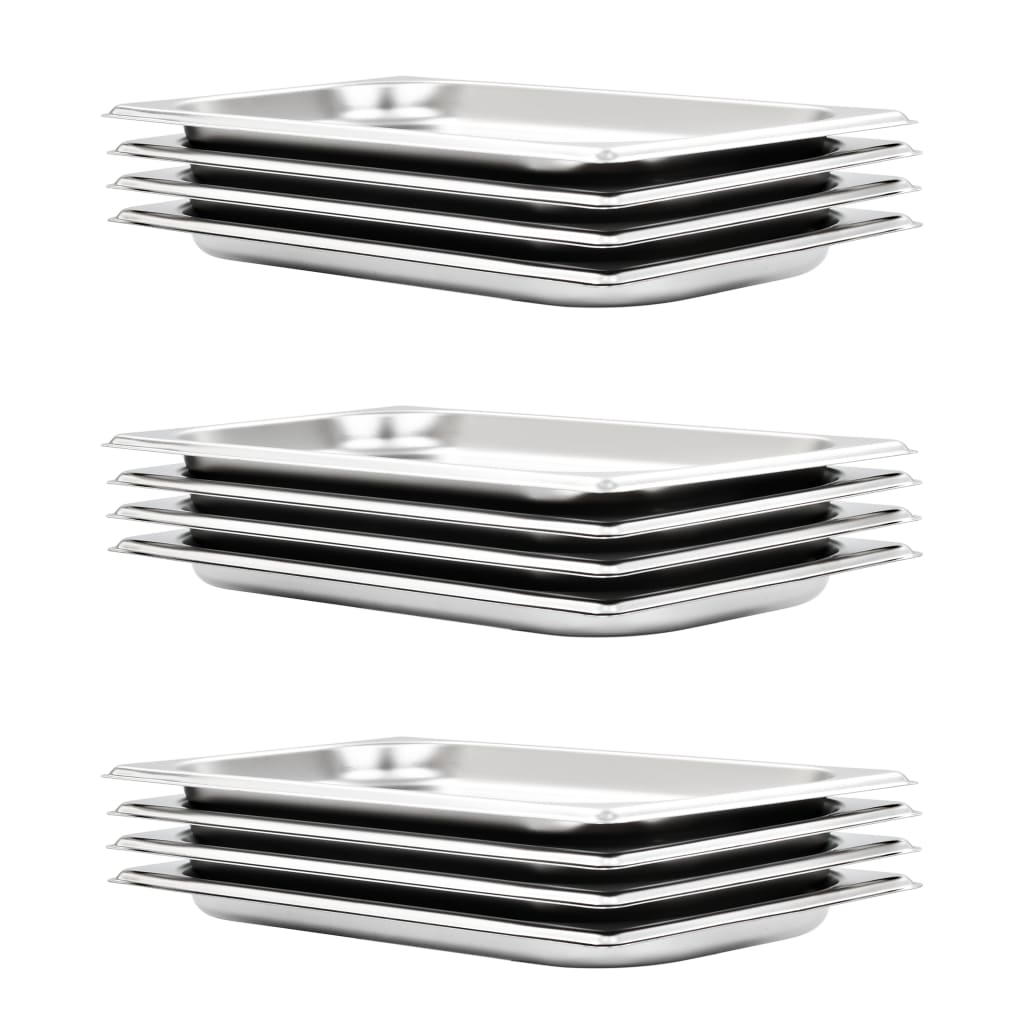 vidaXL Gastronormbehälter 12 Stk. GN 1/3 20 mm Edelstahl