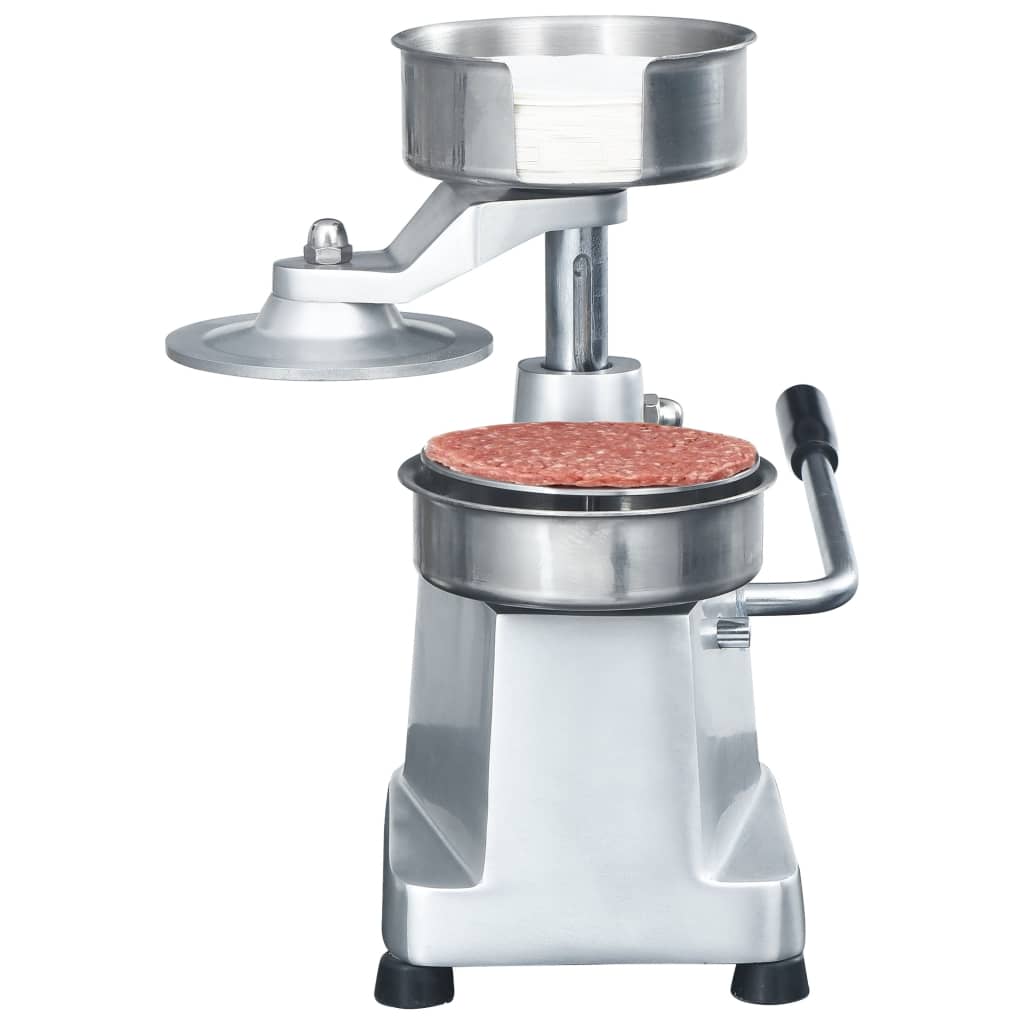 vidaXL Hamburgerpresse mit 500 Trennpapieren Aluminium 10 cm