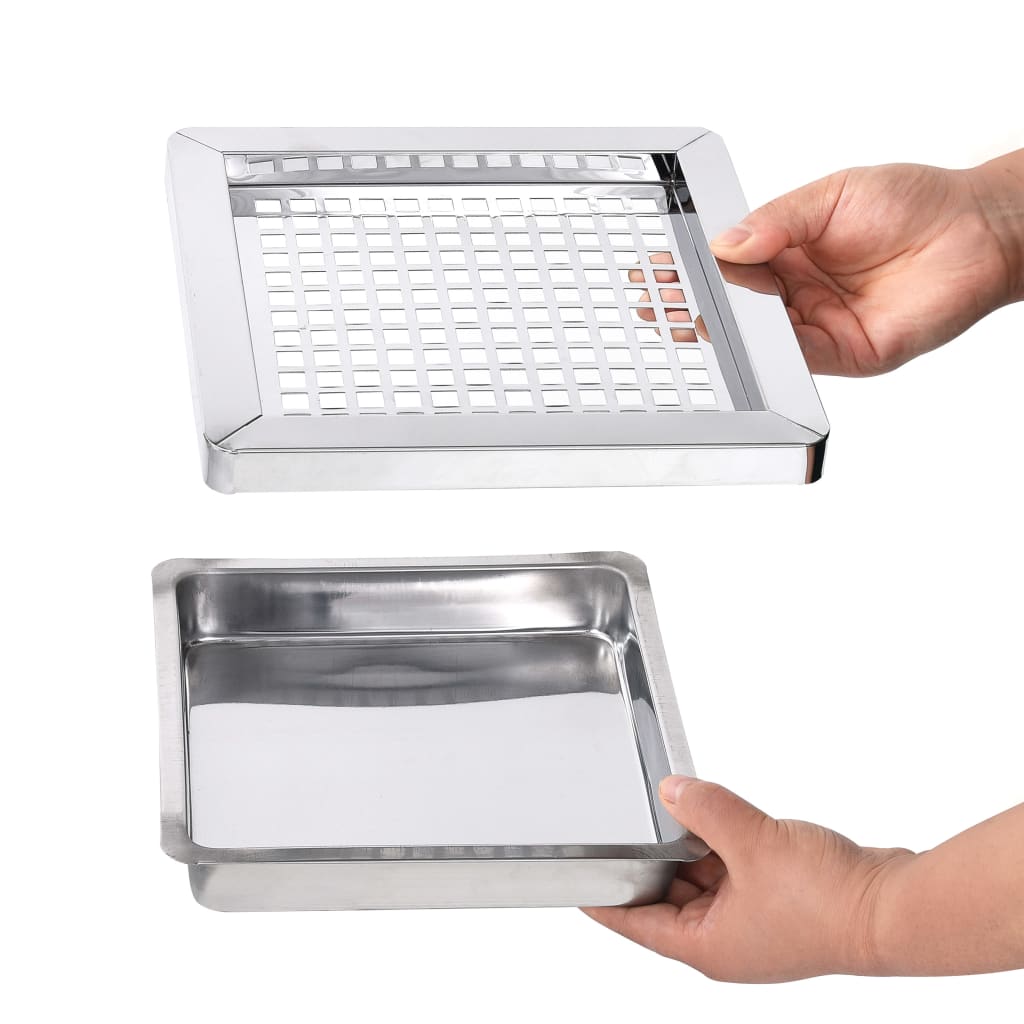 vidaXL Mülleimer mit Aschenbecher Hotel 36 L Edelstahl