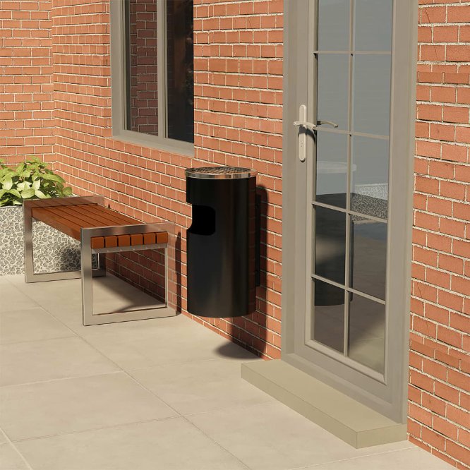 vidaXL Wandaschenbecher Edelstahl 26 L