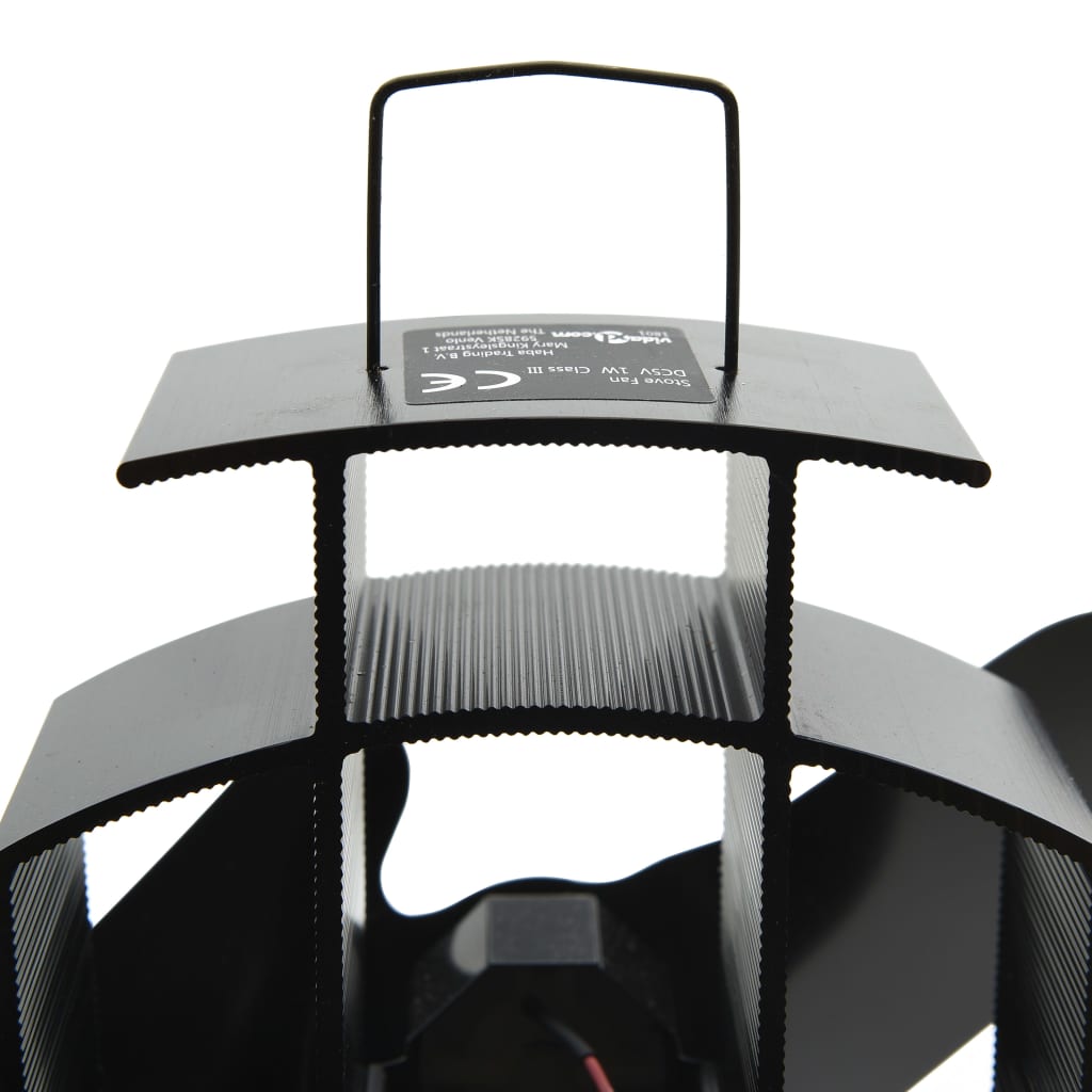 vidaXL Ofenventilator Wärmebetrieben 2 Blätter Schwarz