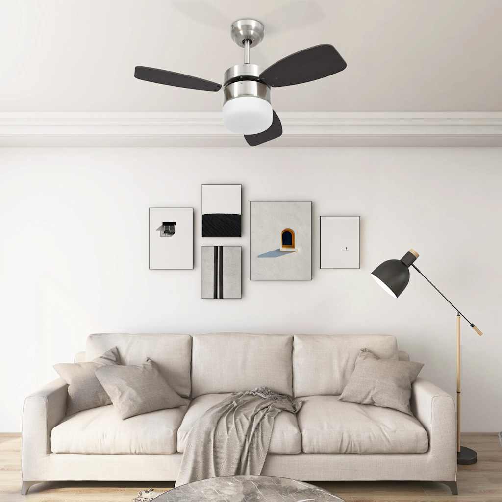 vidaXL Deckenventilator mit Licht und Fernbedienung 108 cm Dunkelbraun