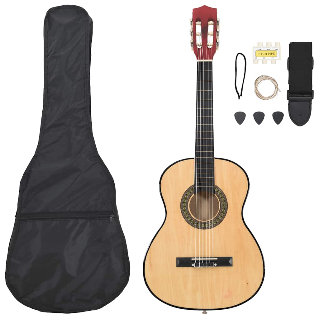 vidaXL 12.-tlg. Klassische Gitarre Set für Anfänger 4/4 39"