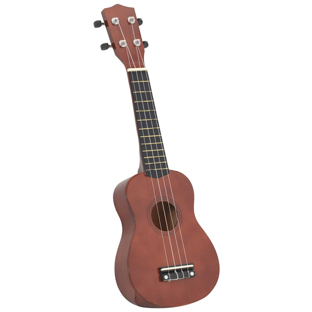vidaXL Sopran Ukulele Set für Kinder mit Tasche Dunkles Holz 21"