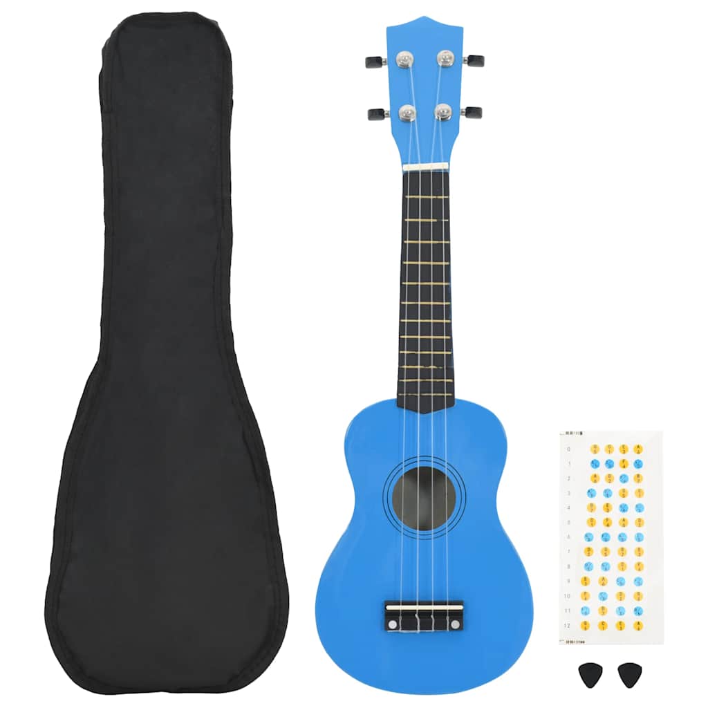 vidaXL Sopran Ukulele Set für Kinder mit Tasche Dunkles Holz 21"