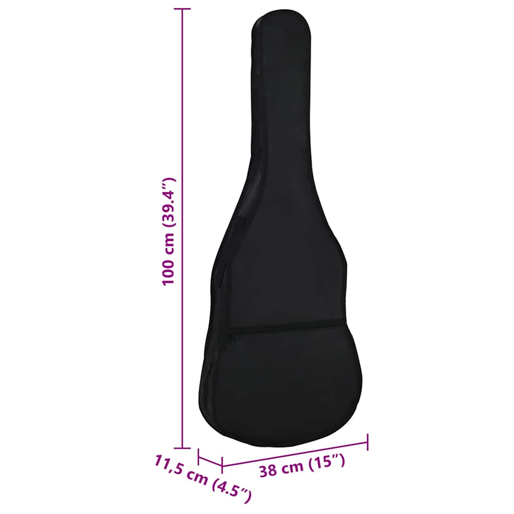 vidaXL Gitarrentasche für 4/4 (39") Klassikgitarre Schwarz 100x37 cm Stoff