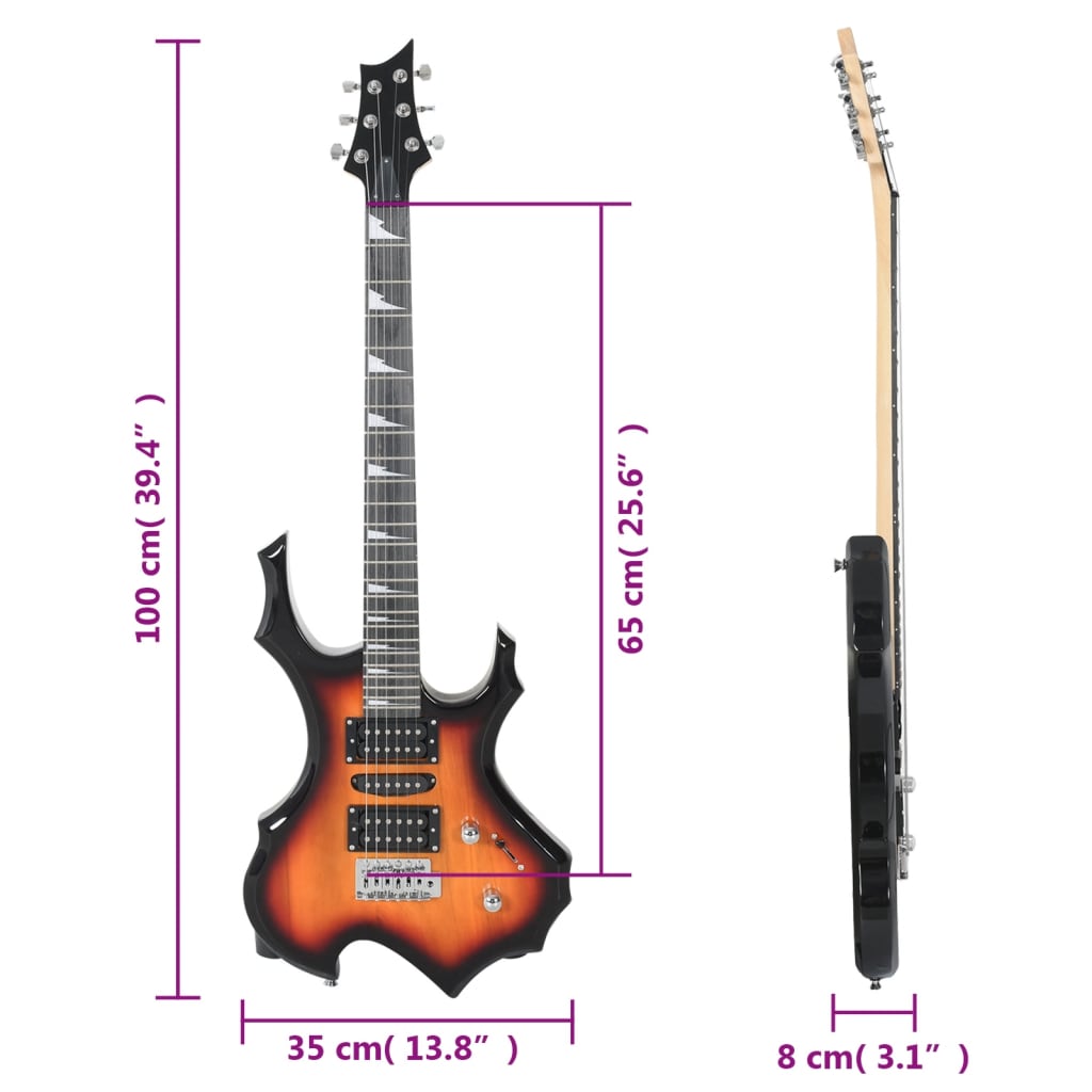 vidaXL E-Gitarre für Anfänger mit Tasche Braun und Schwarz 4/4 39"