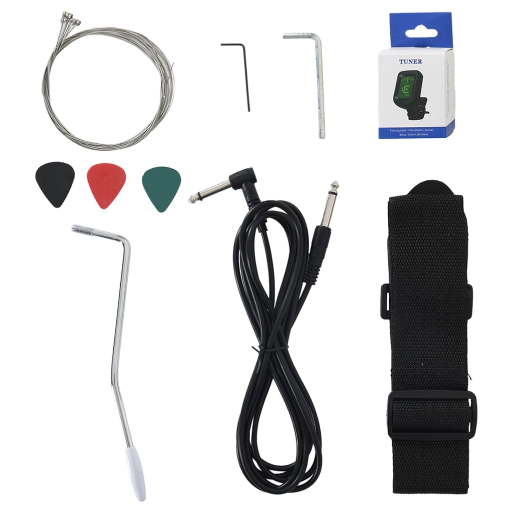 vidaXL E-Gitarre für Anfänger mit Tasche Braun und Schwarz 4/4 39"