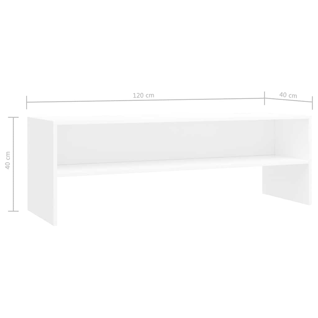 vidaXL TV-Schrank Weiß 120x40x40 cm Holzwerkstoff