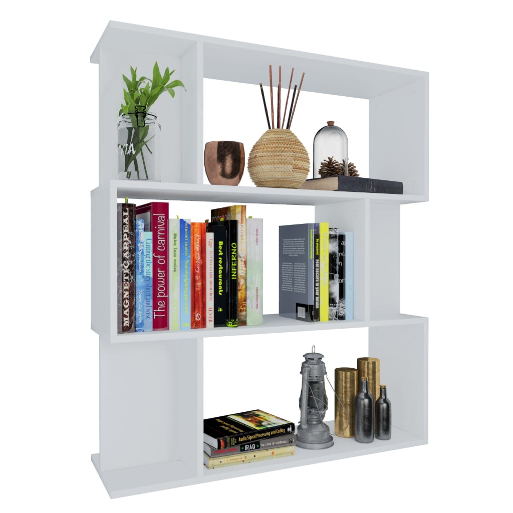 vidaXL Bücherregal/Raumteiler Weiß 80x24x96 cm Holzwerkstoff